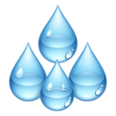 3 water droplets stack on top of each other vertically with two water droplets on the sides; 5 droplets total sticker