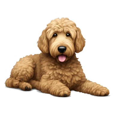 black golden doodle dog laying down sticker