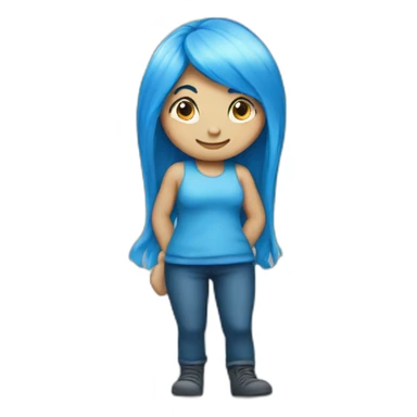 Female Smurf with blue hair sticker
