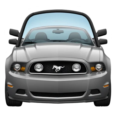 Grey 2014 mustang with black rims and tinted windows with a labubu hanging in the rear view mirror  sticker