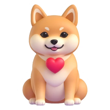 shiba inu, in love sticker