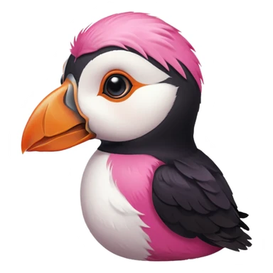 pink puffin wind puff sticker