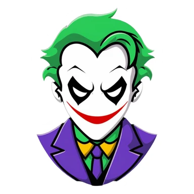 The Joker villain with a heart frame surrounding him sticker