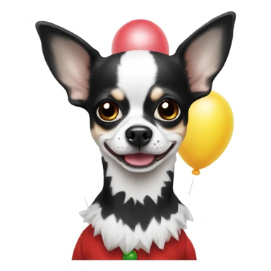 black and white chihuahua clown sticker