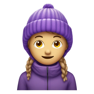 Purple winter hat sticker