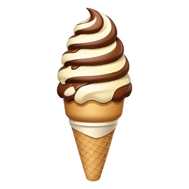 chocolate and vanilla swirl ice cream on cone sticker