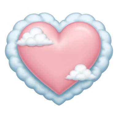 pastel heart with a soft cloud center sticker