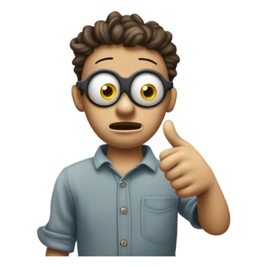  Follow all the information to  a tee: a puppet boy, buttons for eyes , stitched up mouth. He's giving a thumbs up to the camera. he looks depressed. sticker