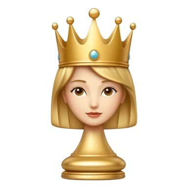 
chess queen piece object, elegant crown top, 3D cartoon, glossy material, soft shadow, mobile game icon style, centered, clean background, no text, no watermark
 sticker