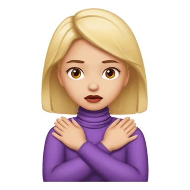 Girl with hands crossed on neck with mad face  sticker