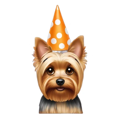Yorkie wearing a Tennessee party hat  sticker