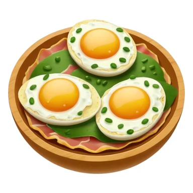 Huevos con llemas verdes con jamon verde sticker