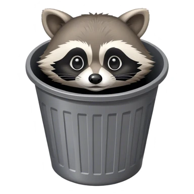 Raccoon in a trash can  sticker
