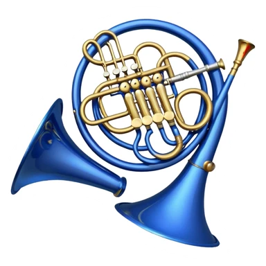 only blue french horn sticker