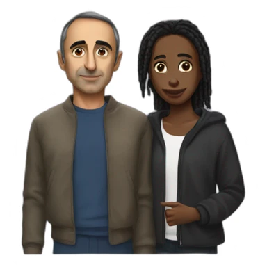 Eric Zemmour in a relationship with a black person sticker
