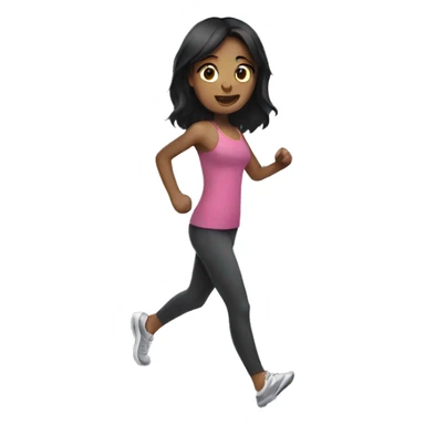 Girl with black hair on treadmill  sticker