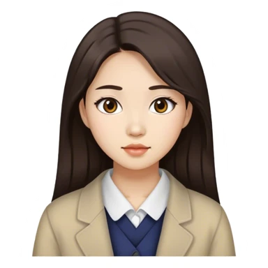 korean romanian girl with dark brown hair sticker