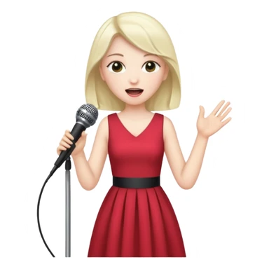 joker with dress, microphone, singing sticker