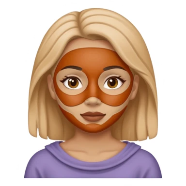 A girl with a clay mask sticker