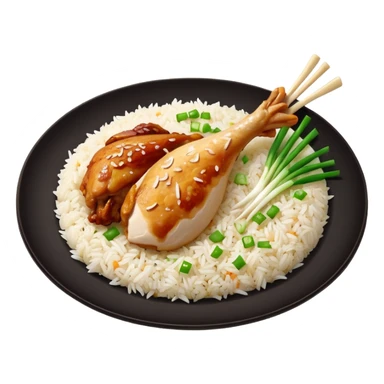 lunch rice with chicken, piece of the chicken leg only sticker