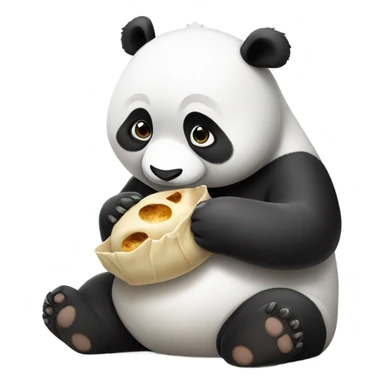 Panda eating dumplings sticker