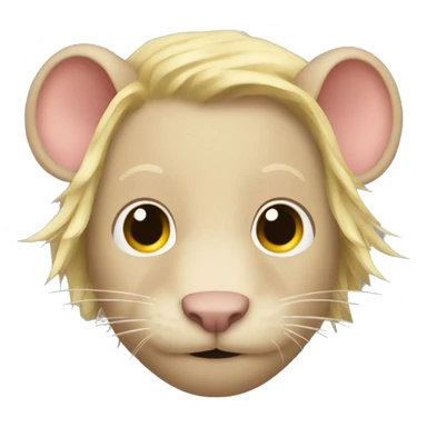 Rat with shoulder length blond hair and blond goatee sticker