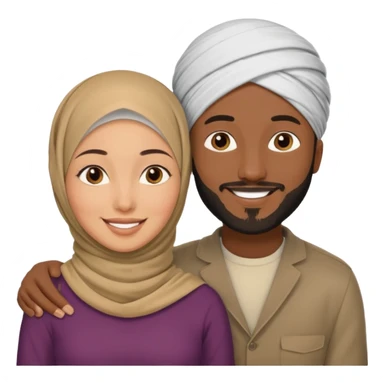 Mixed hijabi wife black husband sticker