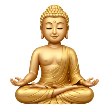 Buddha statue emoji modeled off the meditate emoji but Buddha themed sticker