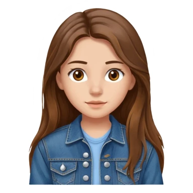 Дівчина з простими довгим волоссям 15 років волосся коричневе карі ока худа і girl 2024 sticker