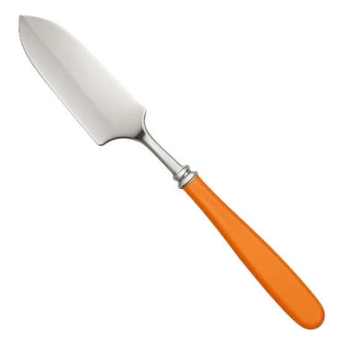 Hermès-style butter knife, classic design, silver blade, Hermès orange handle, luxury, cute emoji style sticker