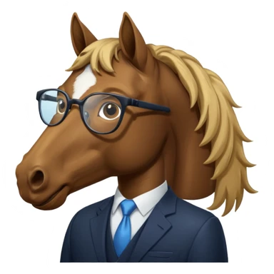 Business man with horse head with glasses sticker
