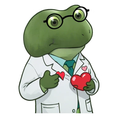 Albert Einstein holds his heart in his hands sticker