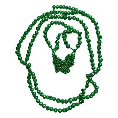 Dark green immunity necklace Mardi Gras beads sticker
