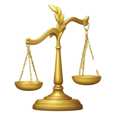 laurel wreath over a set of balanced scales sticker