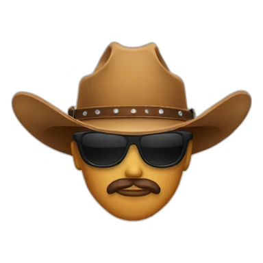 cowboy hat emoji with sunglasses sticker