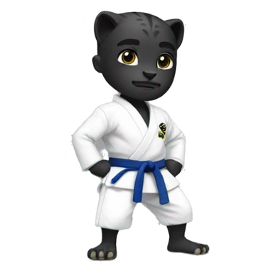 a black panther with judo gi sticker