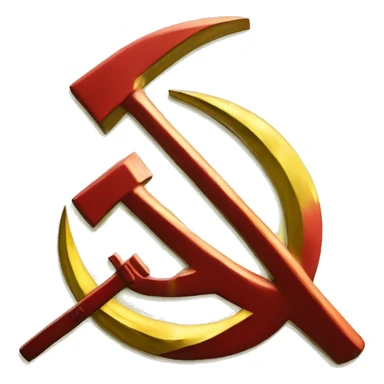 hammer and sickle logo, communism, yellow metal sticker