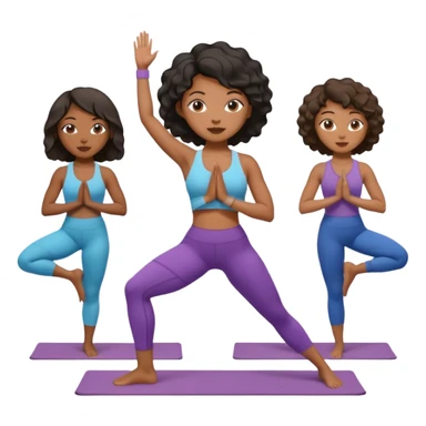 black women doing yoga with short hair wavy cut sticker