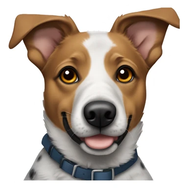 blue heeler mix dog with brown eyes and floppy flopped ears sticker