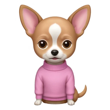 chihuahua with a pink sweater sticker
