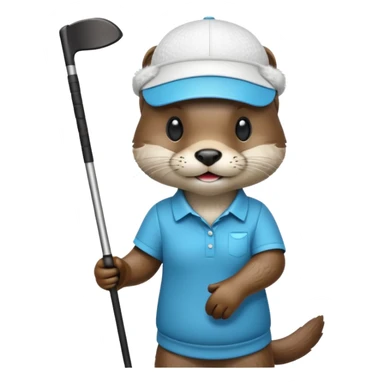 Otter golfing sticker