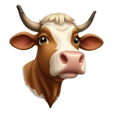 brown cow with alpine bell around her neck sticker