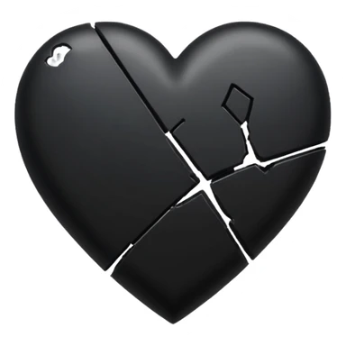 Black heart broken emoji sticker