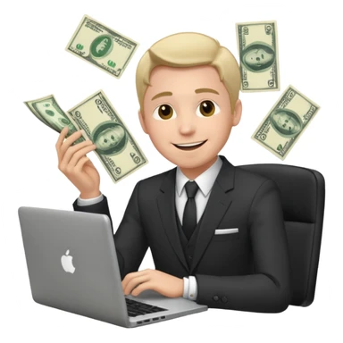 aktien experte er sitz am laptop und verdient durchs traden geld

geld sollte um ihn herum sein sticker