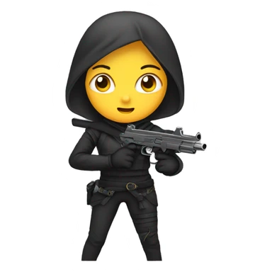 girl ninja with gun  sticker