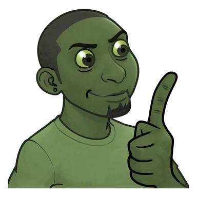 Black dude sticking up middle finger sticker