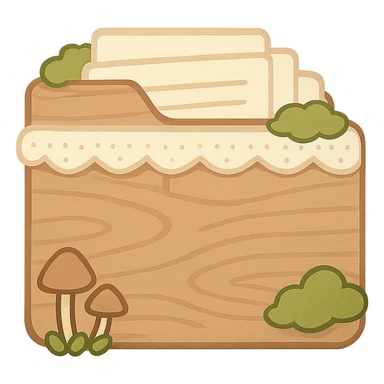 Add a stack of papers inside this exact folder, with some papers peeking out the top. Keep the same art style and transparent background. No words or text. The style is a simple, clean folder icon with a transparent background. sticker