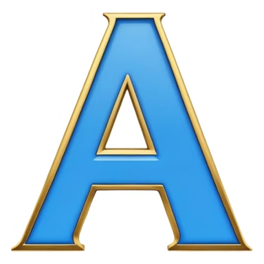 Bold Black-Blue-White-Gold Font Letter “A” sticker