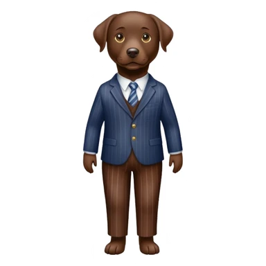 Chocolate lab with pinstriped pants sticker