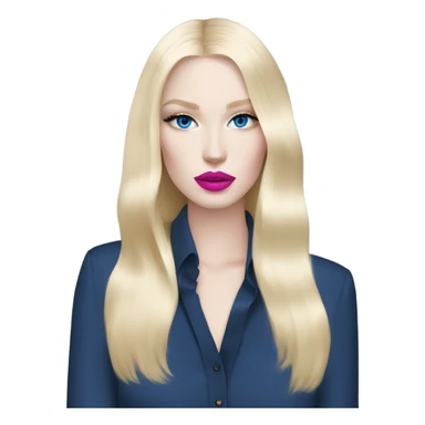 Hot girly pale blonde with blue eyes and pink lips wearing YsL sticker